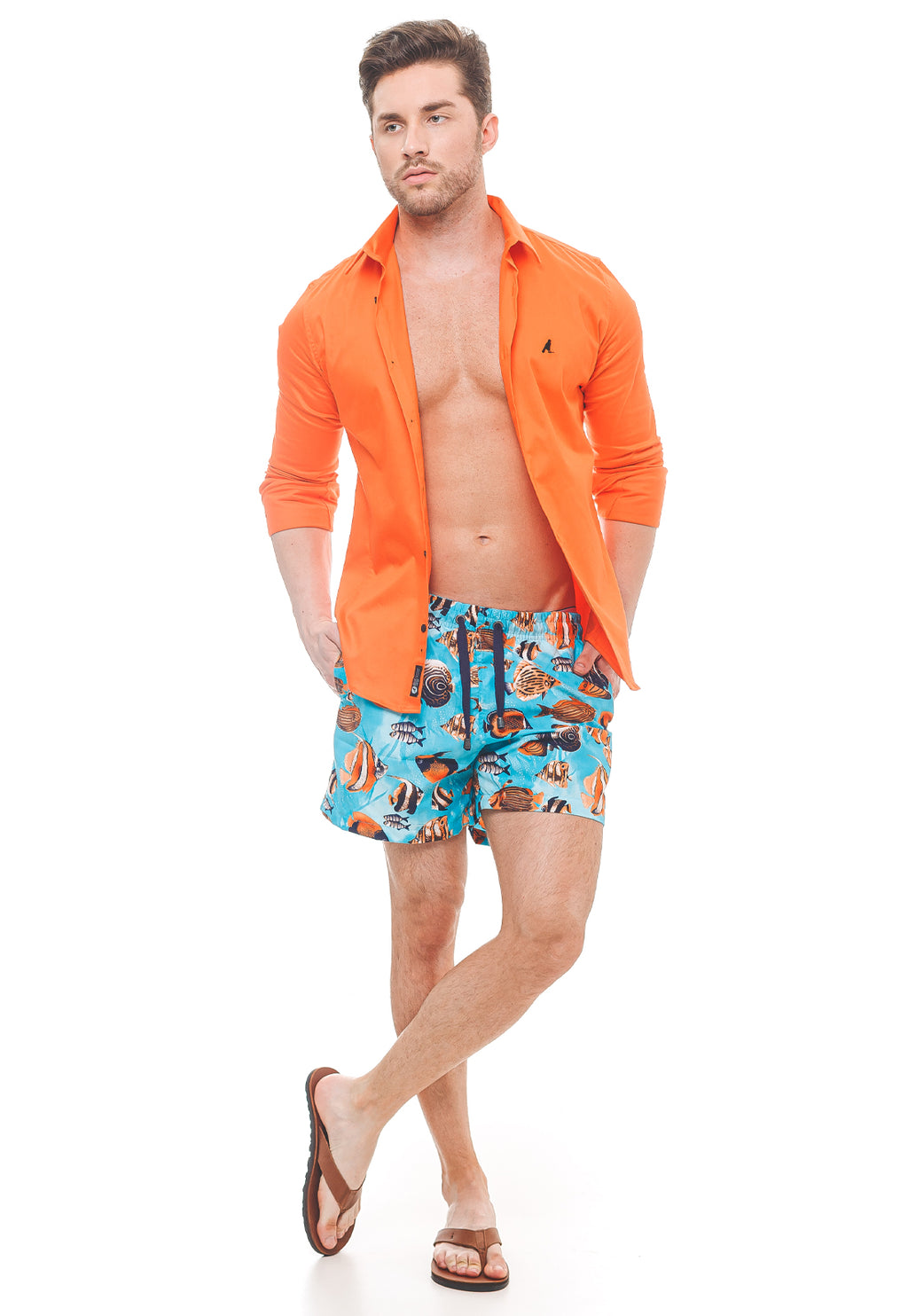 Shorts de Praia Masculino Peixes