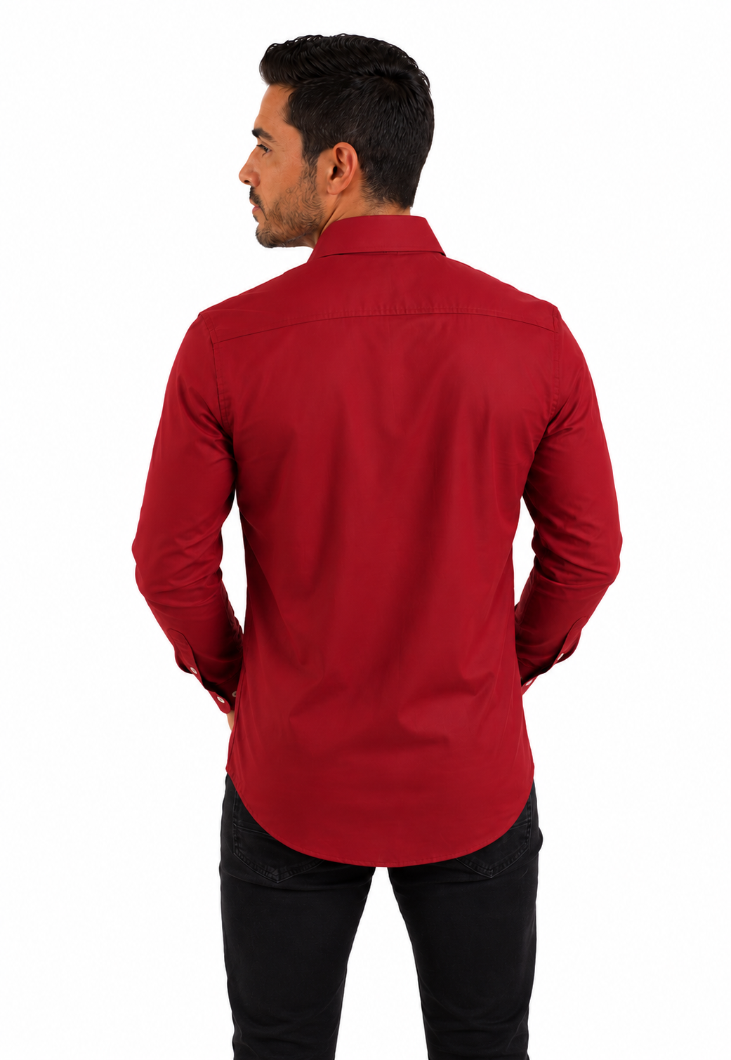 Camisa Social Masculina Vermelha Slim