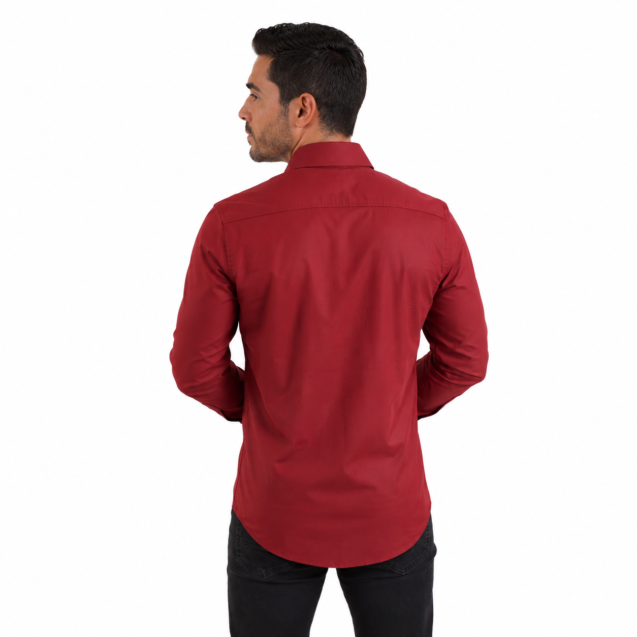 Camisa Social Masculina Vermelha Slim