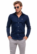 Camisa Social Masculina Azul Slim
