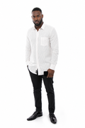 Camisa Social Masculina Listras Rosa Slim