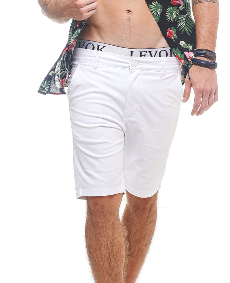 Bermuda de Sarja Branca Masculina