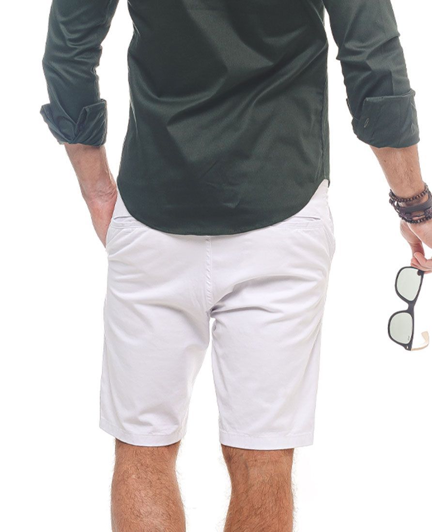 Bermuda de Sarja Branca Masculina