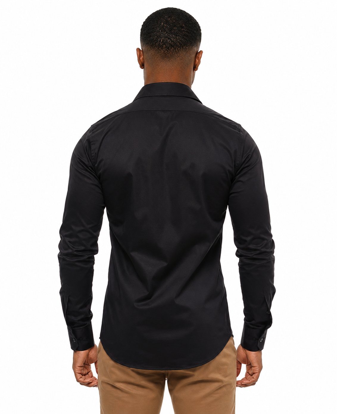 Camisa Social Masculina Preto Super Slim- Fio Egípcio