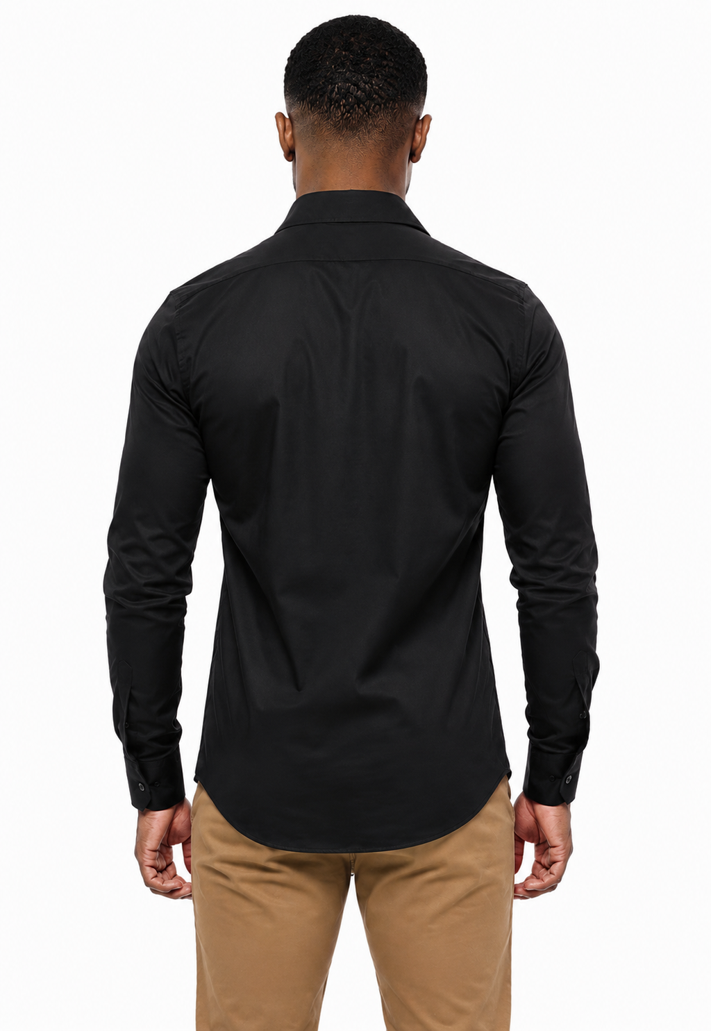 Camisa Social Masculina Preto Super Slim- Fio Egípcio