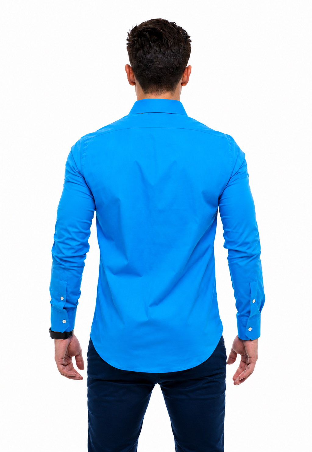 Camisa Social Masculina Azul Turquesa Super Slim