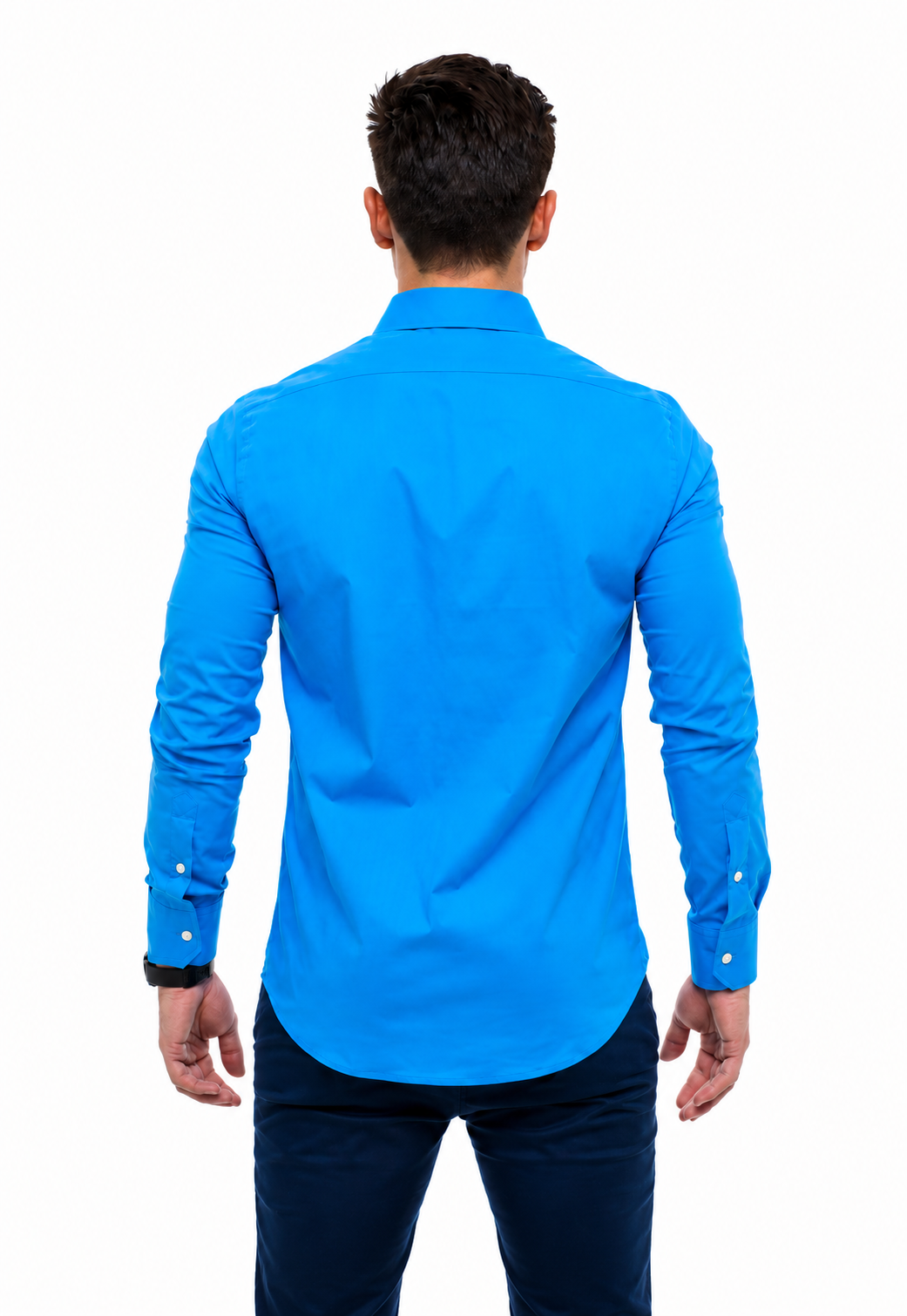 Camisa Social Masculina Azul Turquesa Super Slim
