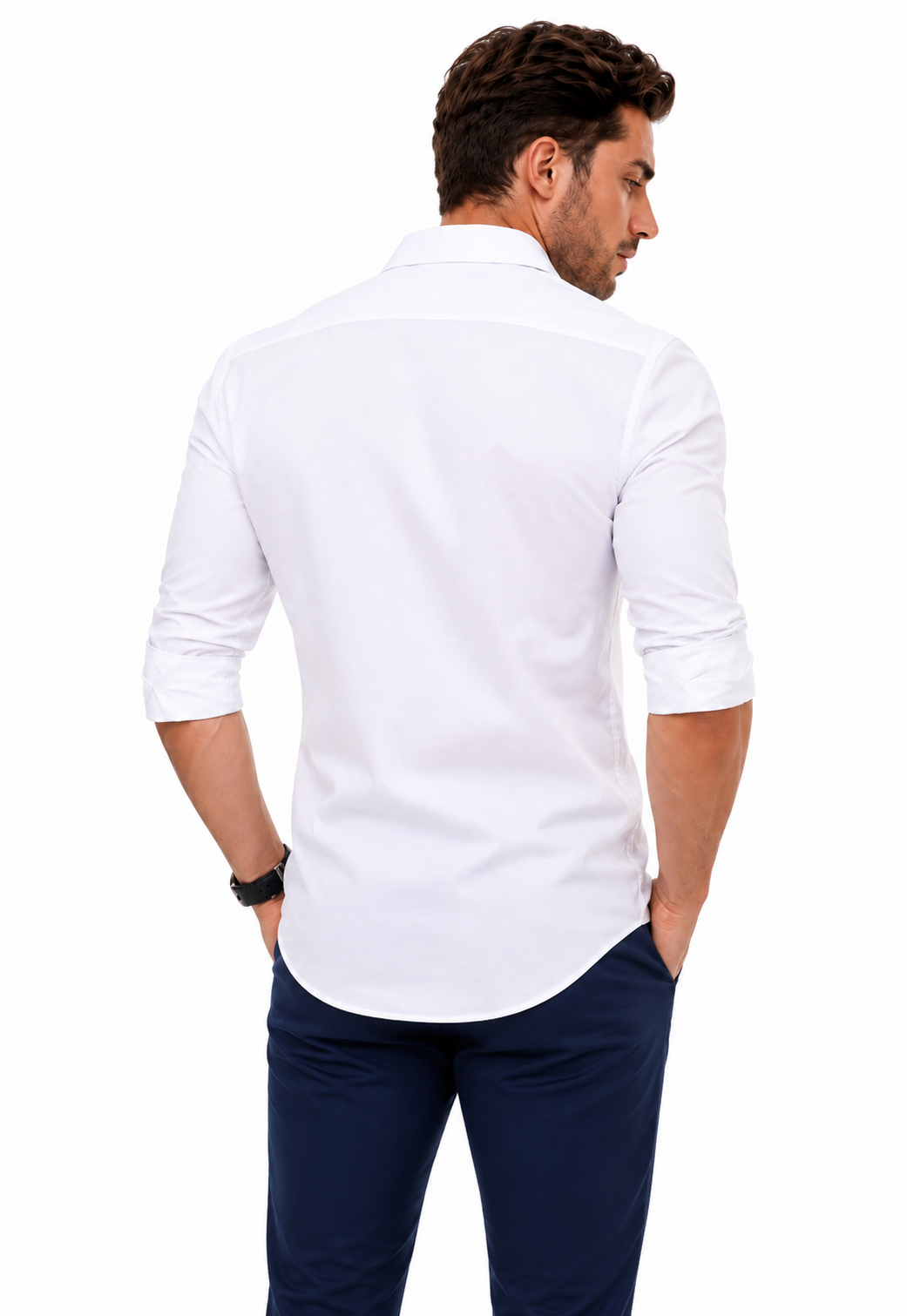 Camisa Social Masculina Branca Super Slim - Fio Egípcio