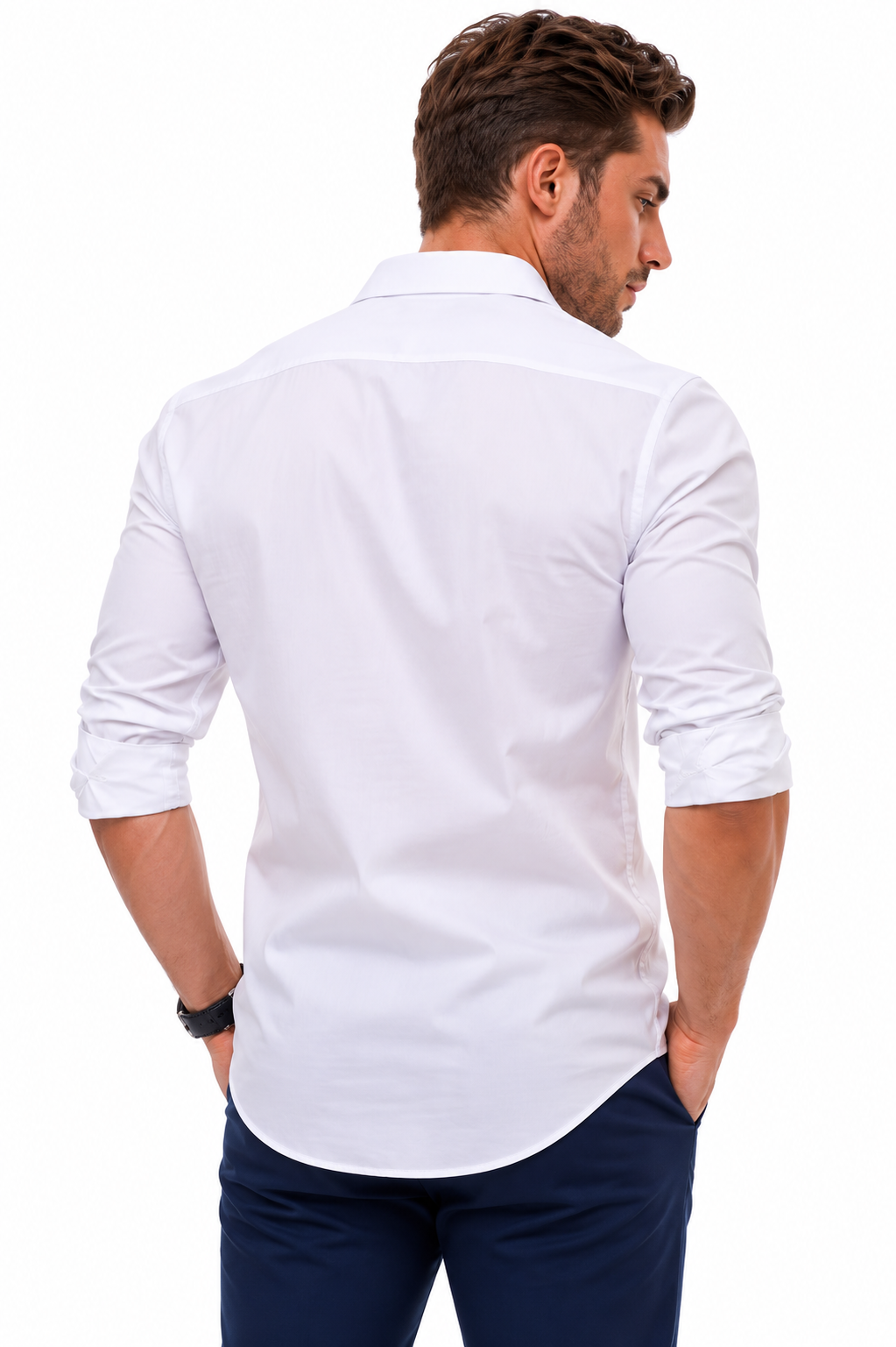 Camisa Social Masculina Branca Super Slim - Fio Egípcio