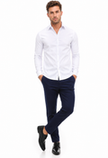 Camisa Social Masculina Branca Super Slim- Fio Egípcio