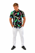Camisa Social Masculina Slim Manga Curta Cítrico