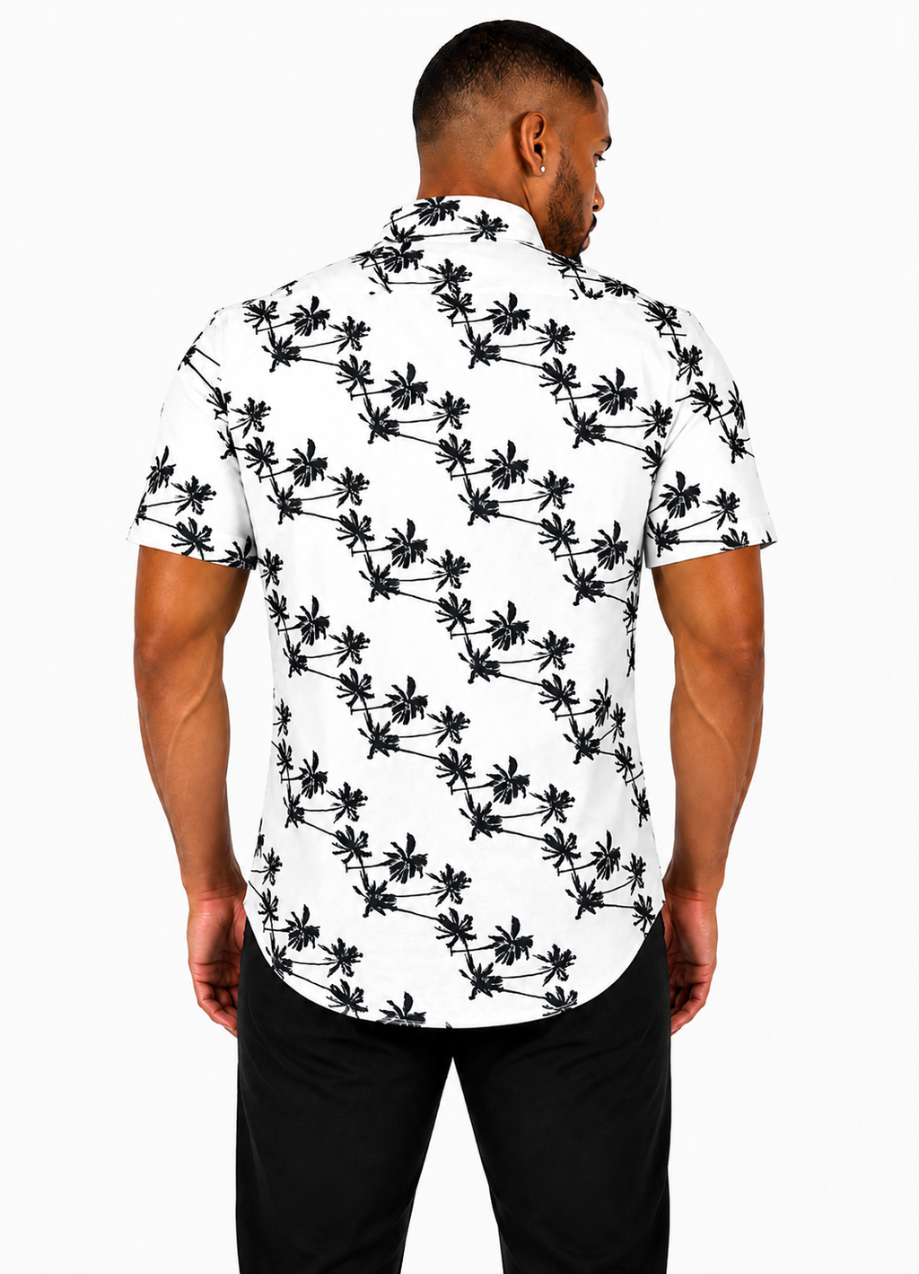 Camisa Social Masculina Slim Manga Curta Coconut