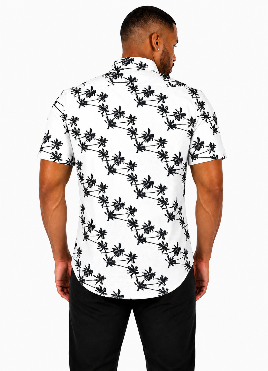 Camisa Social Masculina Slim Manga Curta Coconut
