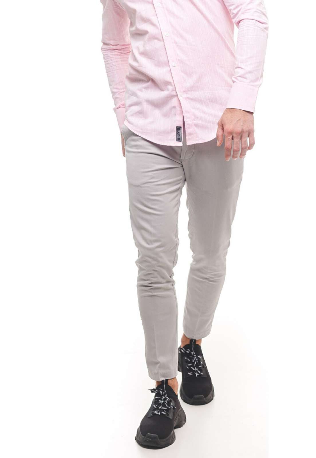 Calça Masculina Cinza Super Slim