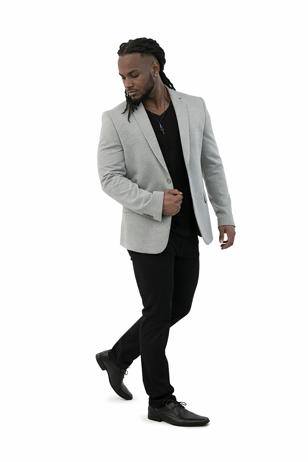 Blazer Social Masculino Malha Cinza