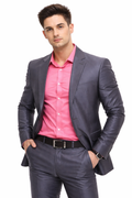 Blazer Social Masculino Cinza Brilho