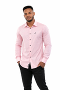 Camisa Social Masculina Rosa Bebê Super Slim