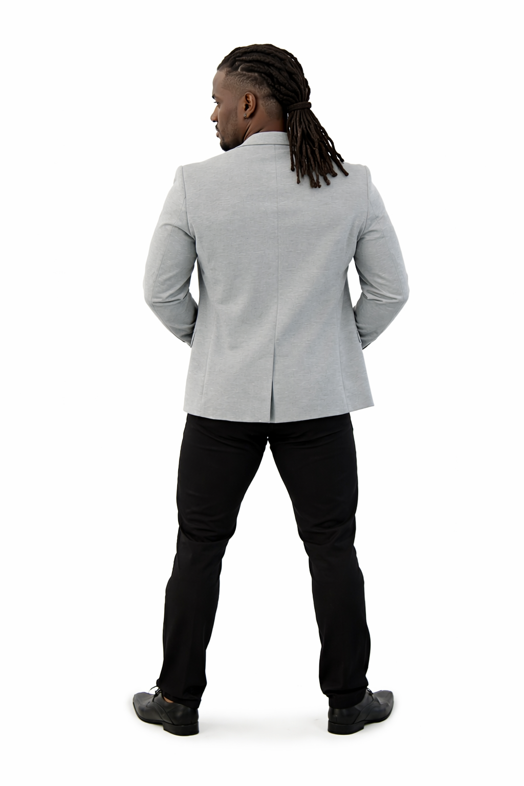 Blazer Social Masculino Malha Cinza