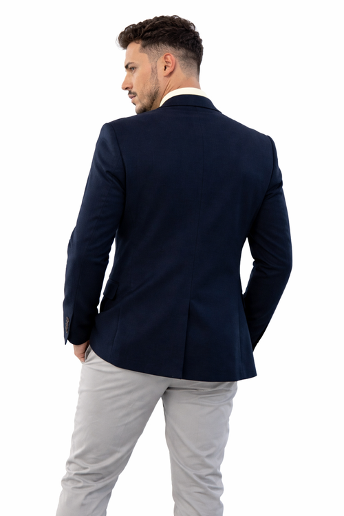 Blazer Social Masculino Malha Azul Marinho