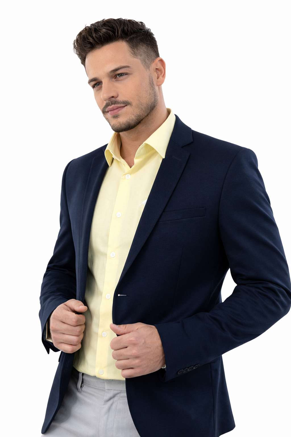 Blazer Social Masculino Malha Azul Marinho
