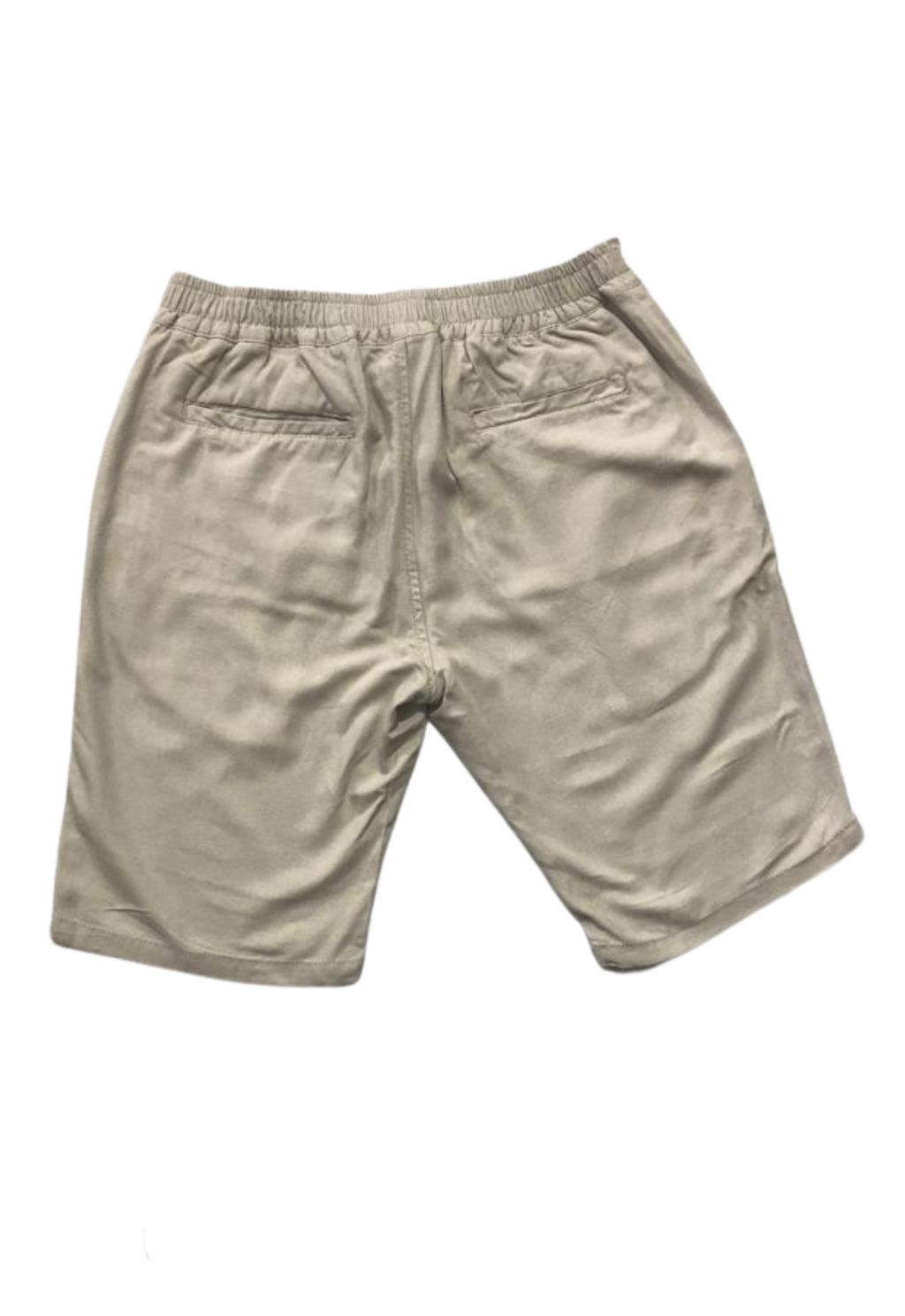 Bermuda Masculina de Linho com Cordão Bege Liso