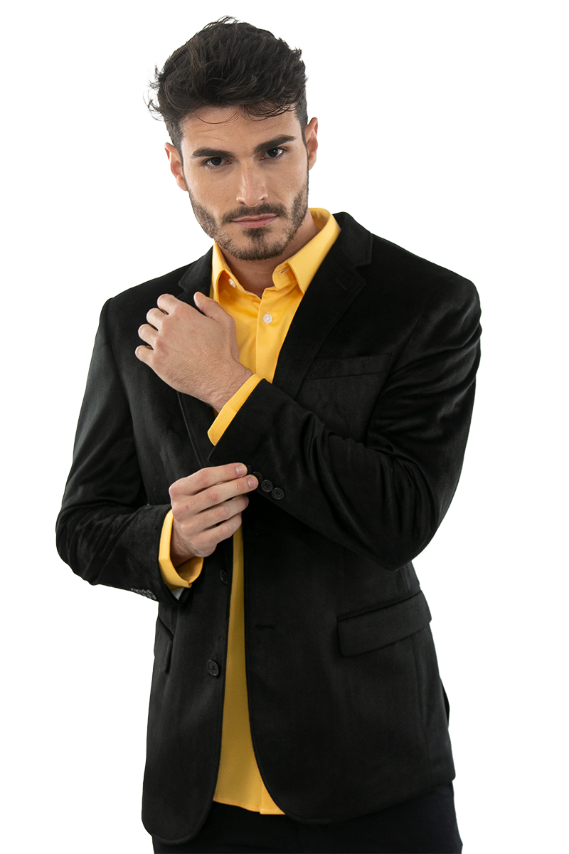 Blazer Social Masculino Preto Veludo