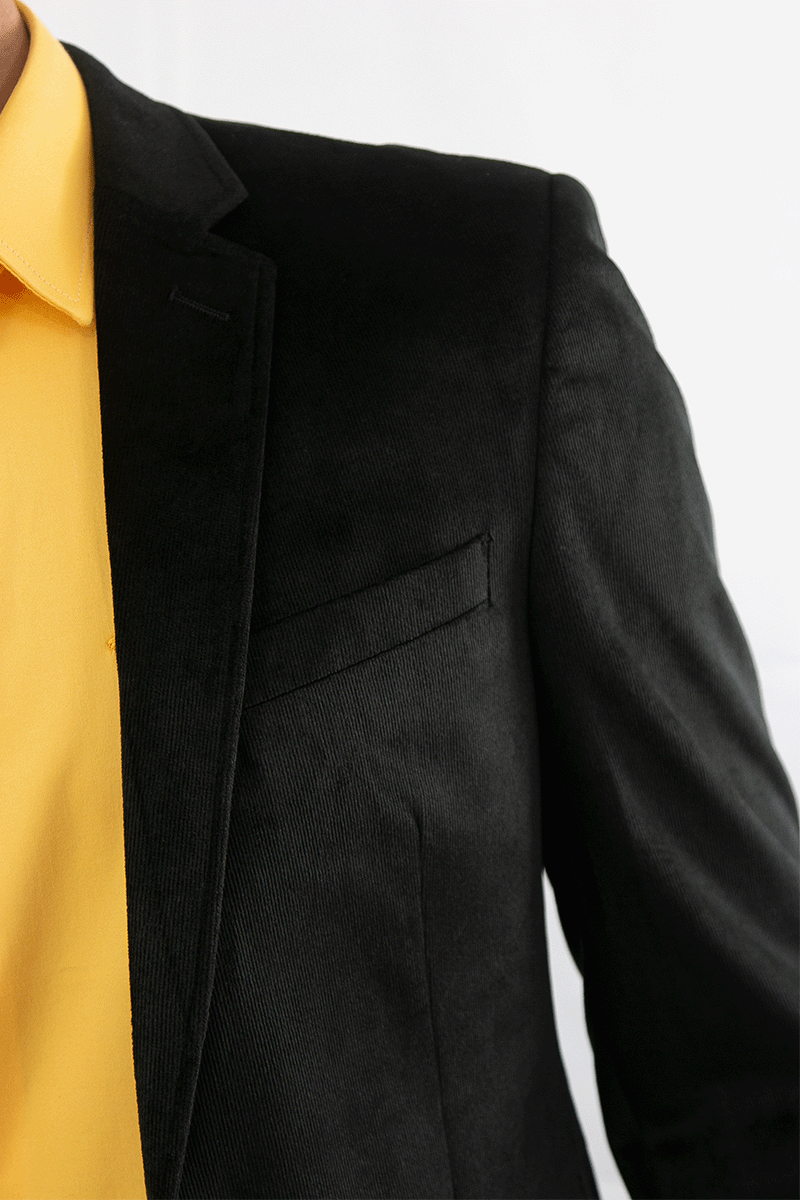 Blazer Social Masculino Preto Veludo