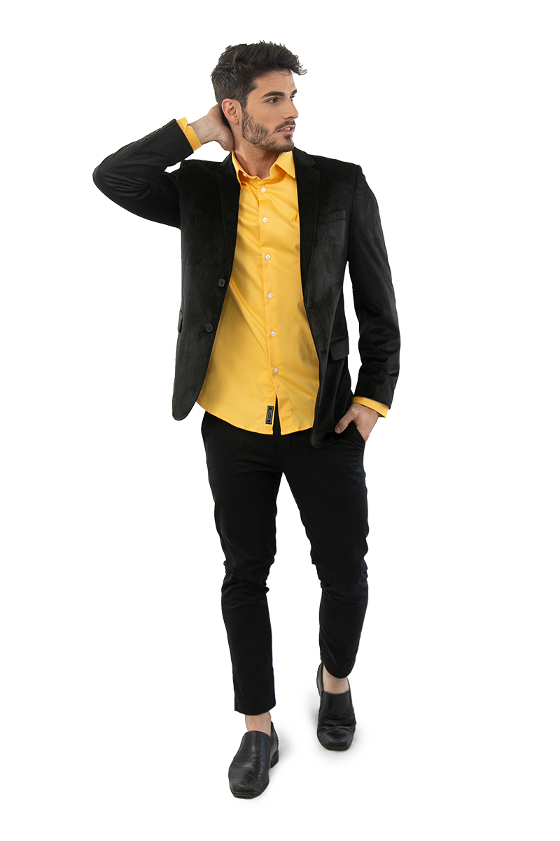Blazer Social Masculino Preto Veludo