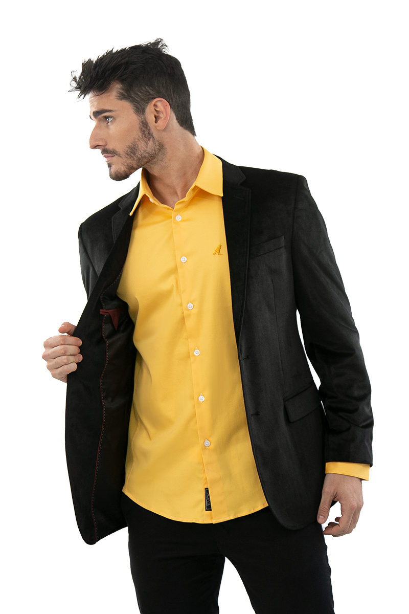 Blazer Social Masculino Preto Veludo