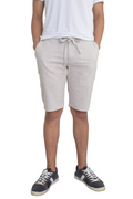 Bermuda Masculina de Linho com Cordão Bege Escuro