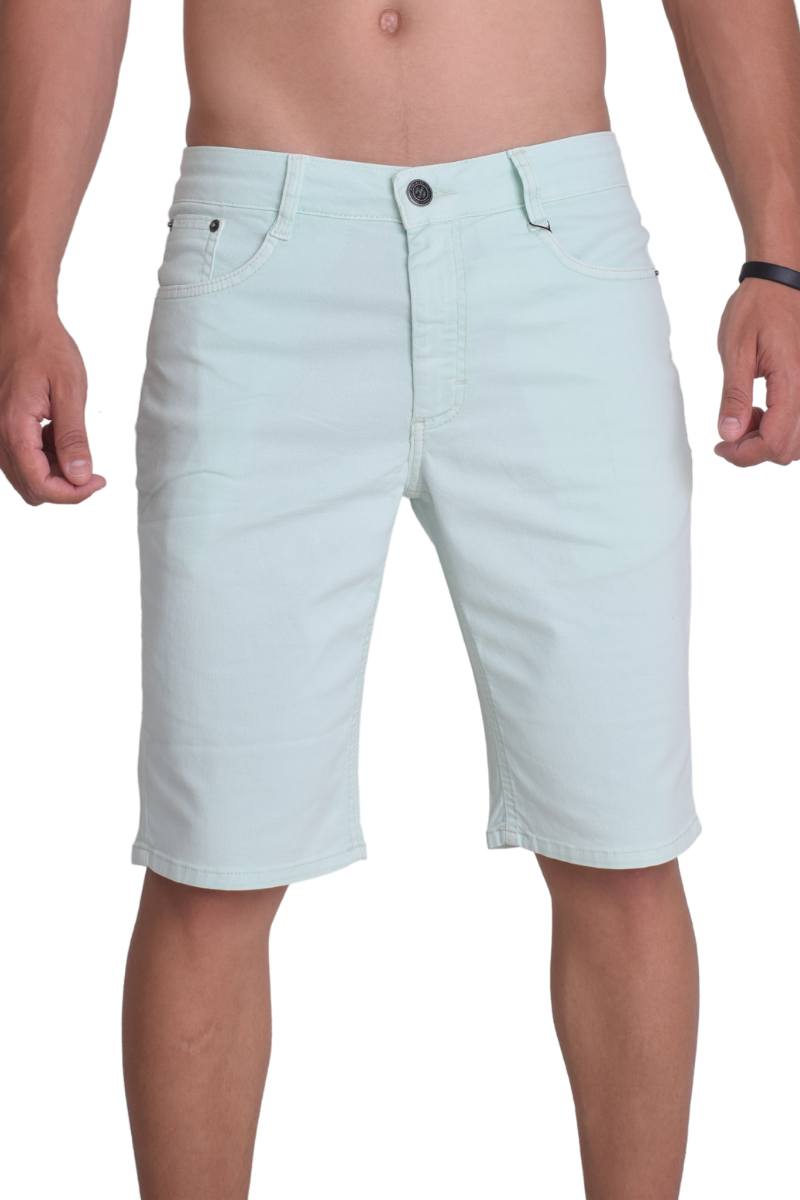Bermuda Jeans Verde Água Masculina