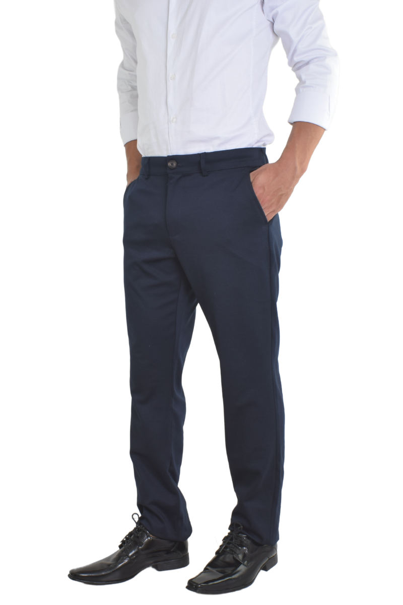 Calça Masculina Azul Marinho com Elastano Slim