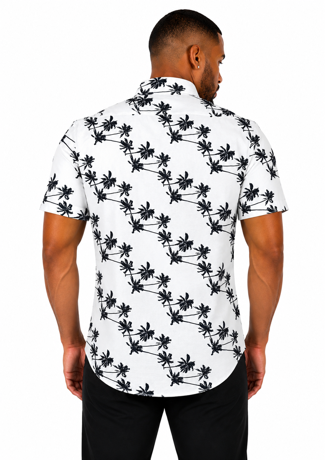 Camisa Social Masculina Slim Manga Curta Coconut