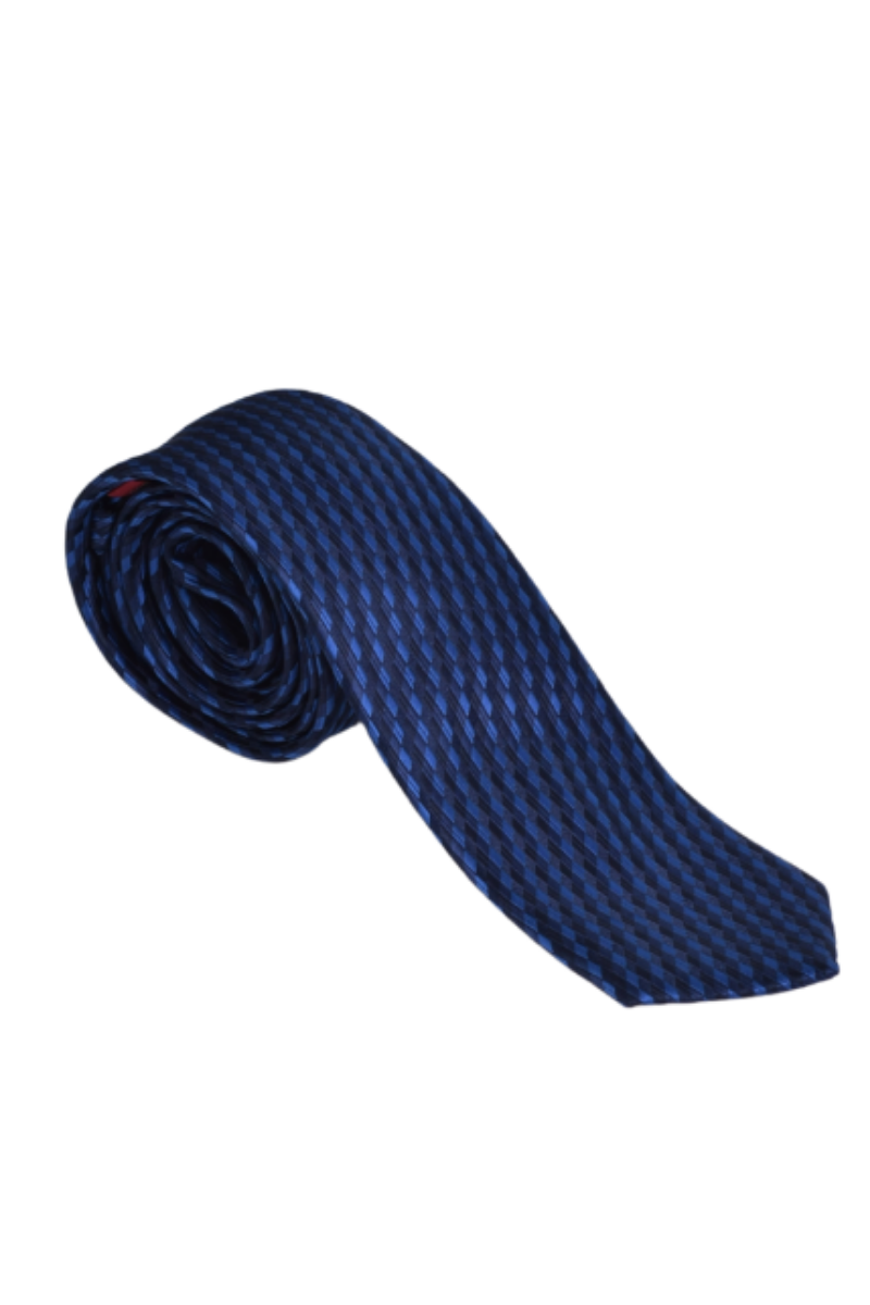 Gravata Social Slim Azul Estampa 3D